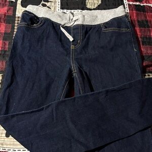 Cat & Jack Kids' Dark Blue Jeans with Gray Waistband